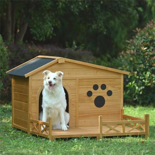 48 Wooden Dog House Outdoor With Porch