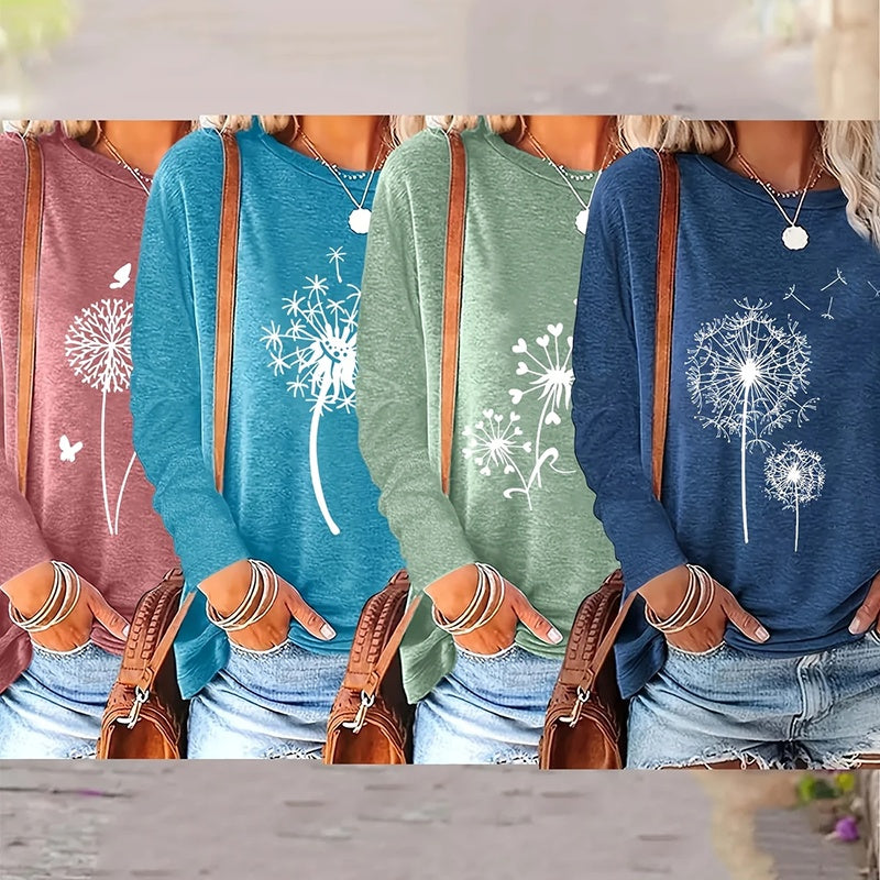 4 Packs Dandelion Graphic Tops