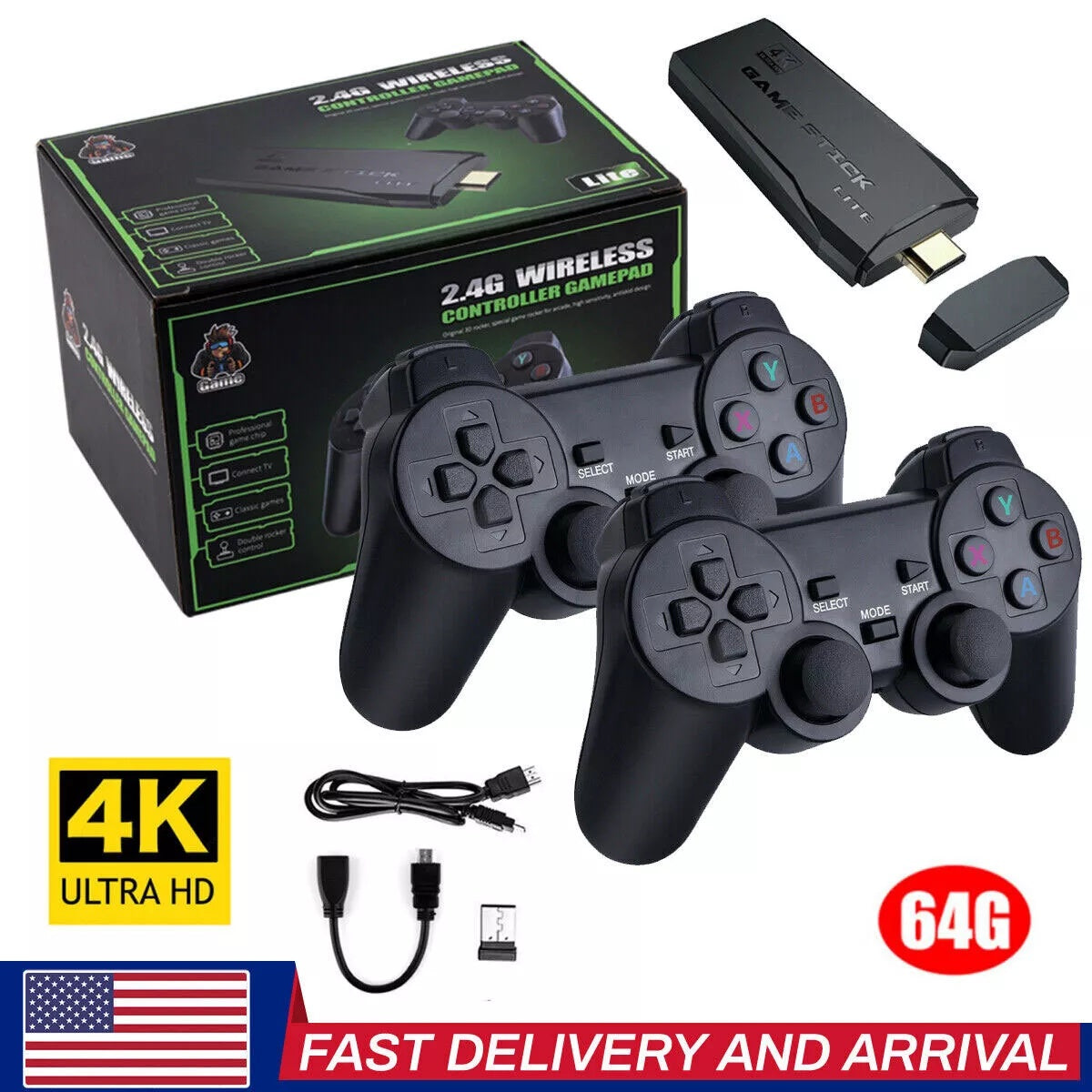 4K Retro Game Console | 20000- Video Games | Wireless Controllers