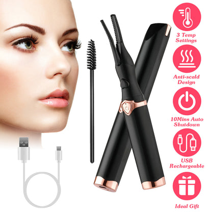 1Pc 2 In 1 Clip Comb Heated Eyelash Curler