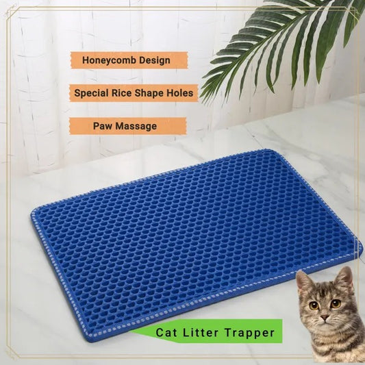 Anti-Splash EVA Double-Layer Cat Litter Mat – Waterproof, Non-Slip & Easy-Clean Litter Trapper