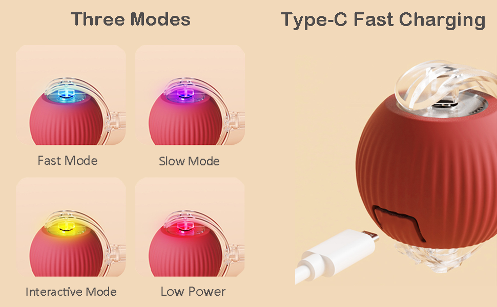 360° Smart Automatic Rolling Pet Ball – Interactive Rechargeable Toy for Dogs & Cats with Obstacle Avoidance