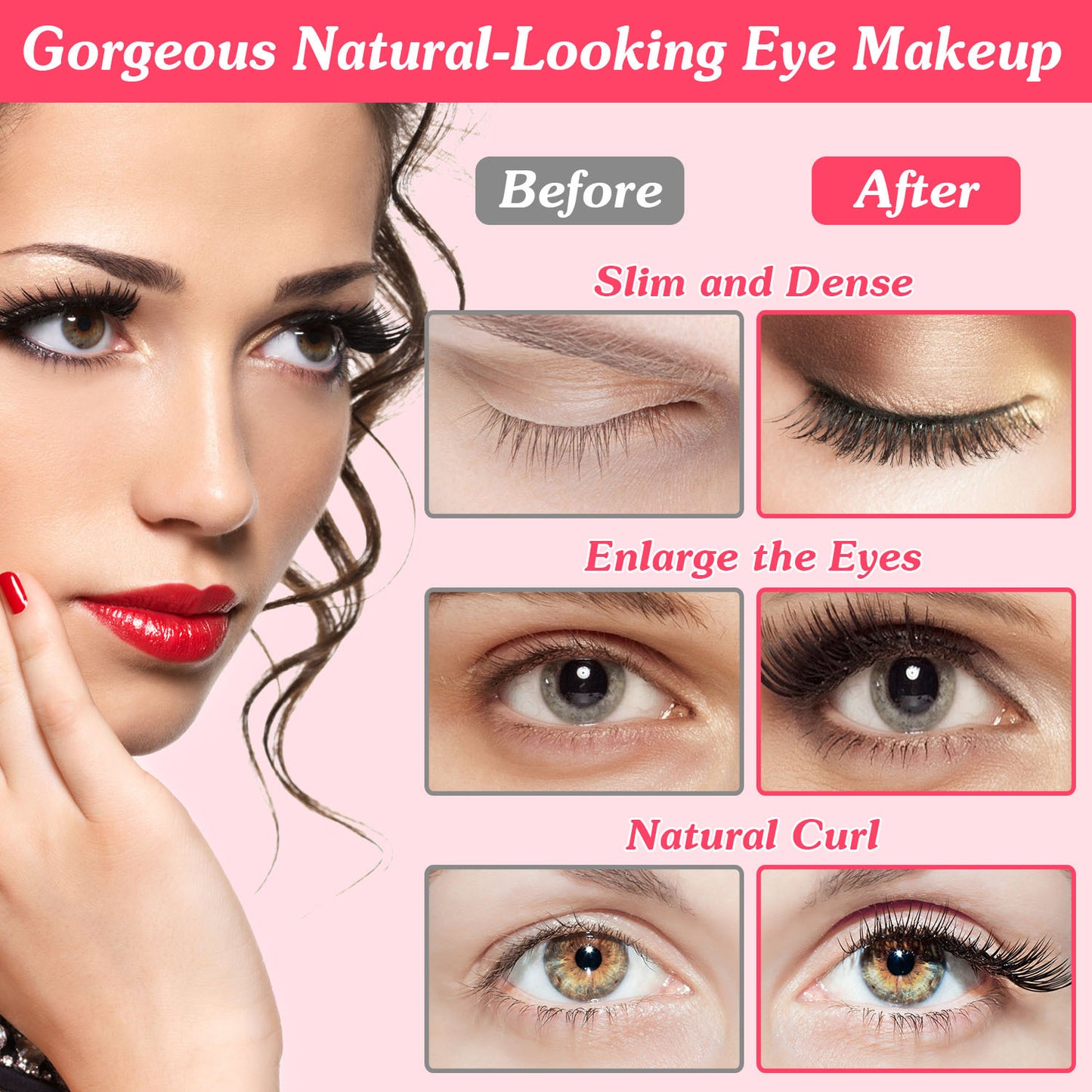 1Pc 2 In 1 Clip Comb Heated Eyelash Curler